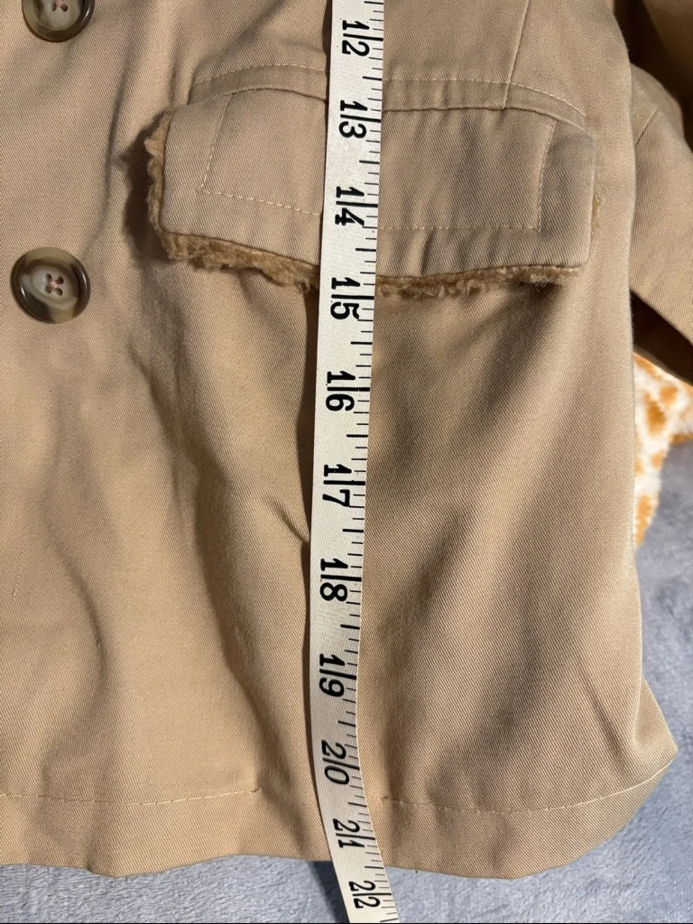 Vtg boys  1970’s Peacoat Tan Sherpa Lined Jacket size? 7/8 retro turtle vagabond